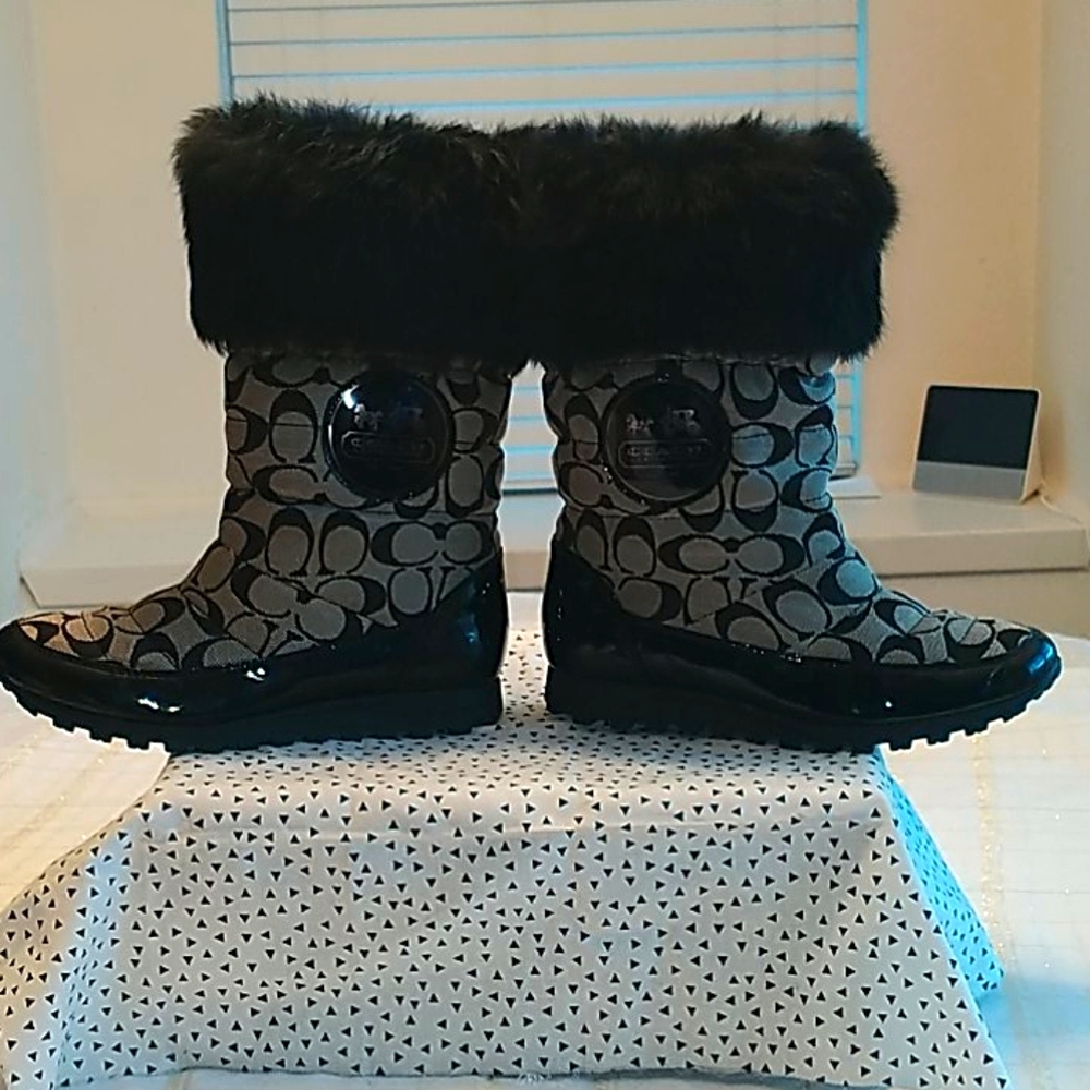 Coach Leatherware mid-calf fur boots
